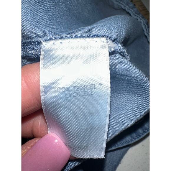 J Jill Denim Chambray Pullover top Blouse S lightweight Peasant Boho western - Picture 7 of 8